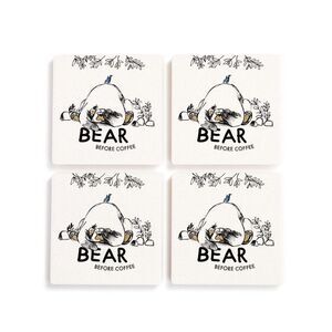 Black Bear Coaster "Bear before Coffee" by Jeff Fleming Bearfoots Barware